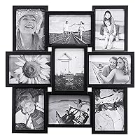 Malden International Designs Crossroads Puzzle Collage Picture Frame, 9 Option, 9-5x7, Black - 2119-957