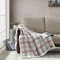 Eddie Bauer - Throw Blanket, Reversible Sherpa Fleece Bedding, Home Decor for All Seasons (New Castle Red, Throw)