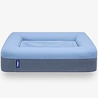Casper Dog Bed, Plush Memory Foam, Large, Blue, 35.0