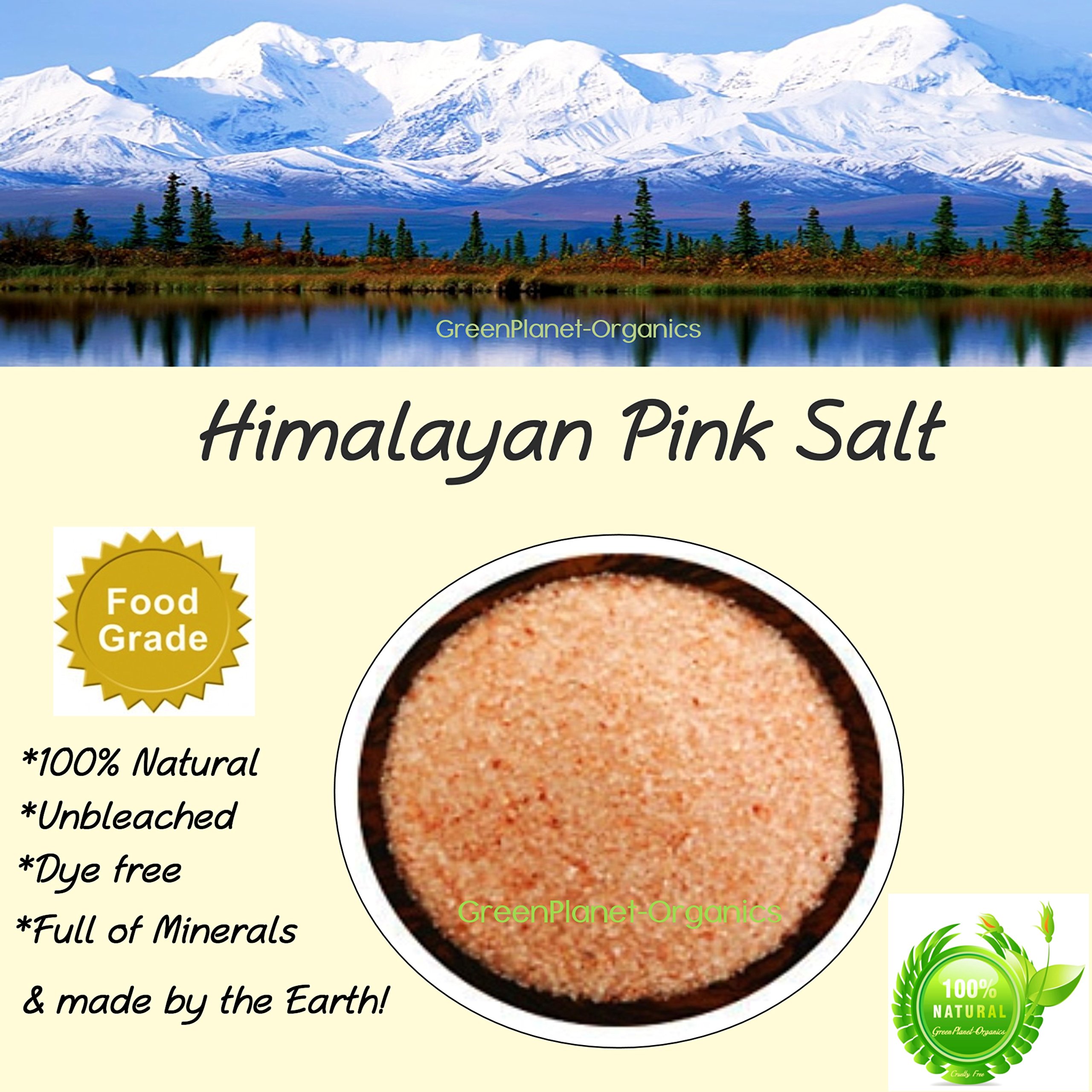 2 LBS Pure Himalayan Mineral Salt by GreenPlanet-Organics (Food Grade & Free of Chemicals)