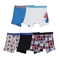 Spiderman Boys' Boxer Brief Multipacks with Multiple Print Choices Available in Sizes 4, 6, 8, 10, and 12