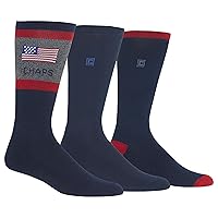 Men's Casual Flag Stripe Crew Socks - 3 Pair Pack