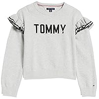 Tommy Hilfiger Girls' Adaptive Sweater with Velcro Brand Closure at Shoulders