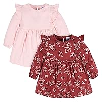 Gerber Baby Girls' Toddler 2-Pack Long Sleeve Dresses