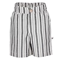 Maddox Boys Linen Shorts Cotton/Linen Stripes