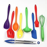 Chef Craft Premium Silicone Kitchen Tool and Utensil Set, 9 Piece, Assorted