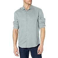Cubavera Men's Standard Travelselect Linen-Blend Long Sleeve Button-Down Shirt, Classic Fit, Wrinkle Resistant