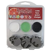Ruby Red Paint Face Paint, 2ML X 3 Colors - Halloween 2 Stamp Palette
