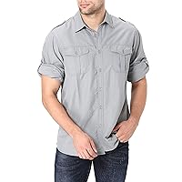TRAILSIDE SUPPLY CO. Men's Button Down Shirts Lightweight，Fishing/Traveling/Hiking