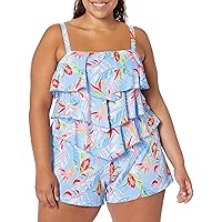 womens Dawn 3 Tier V-hem RomperOne Piece Swimsuit