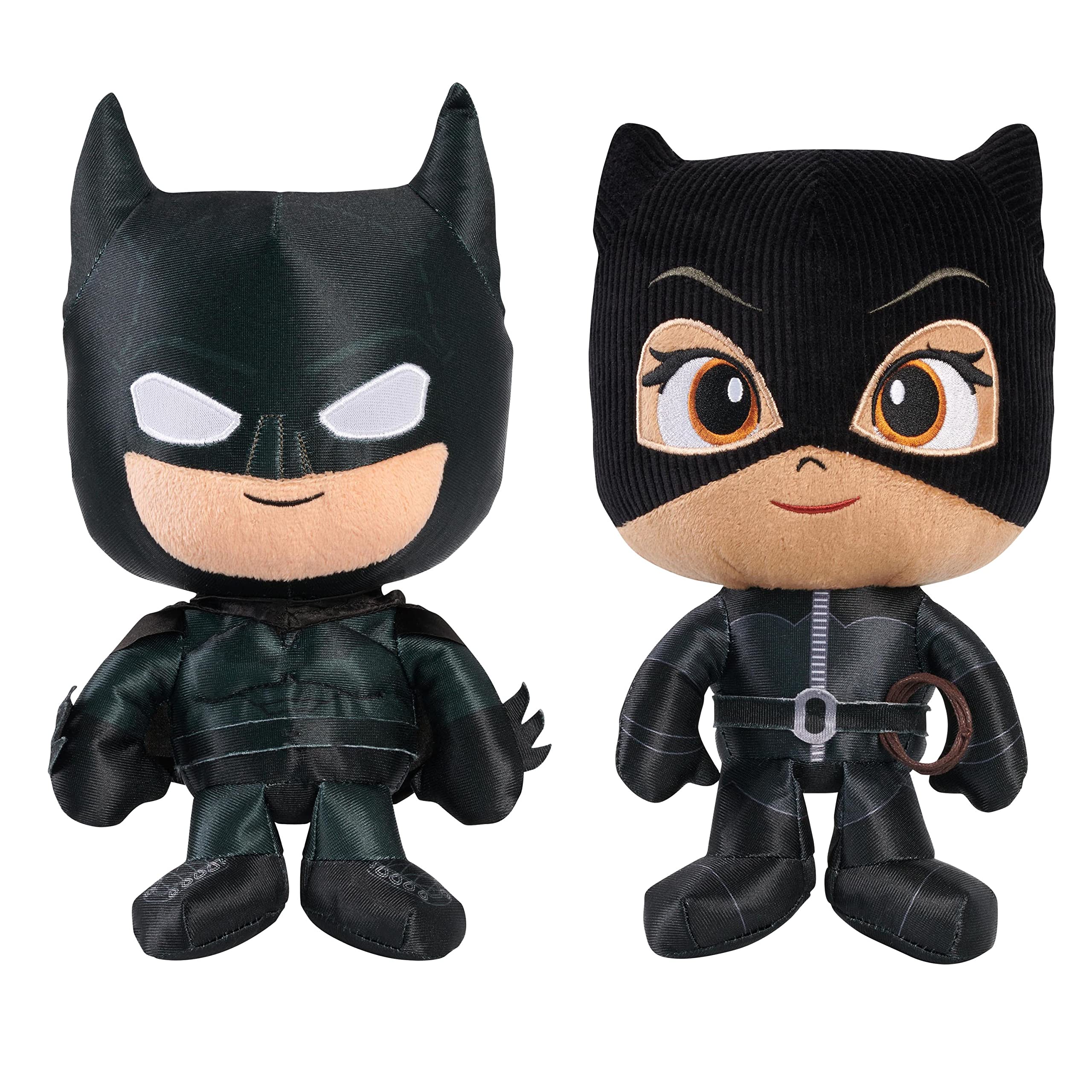 BATMAN The and Selina Kyle 11-Inch Small Plush Toys 2-Pack, The Movie, Kids Toys for Ages 3 Up, Basket Stuffers and Small Gifts, Amazon Exclusive