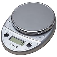 Primo Digital Food Scale Multi-Functional Kitchen Scale and Baking Scale for Precise Weight Measuring and Portion Control, 8.5 x 6 x 1.5 inches, Chrome