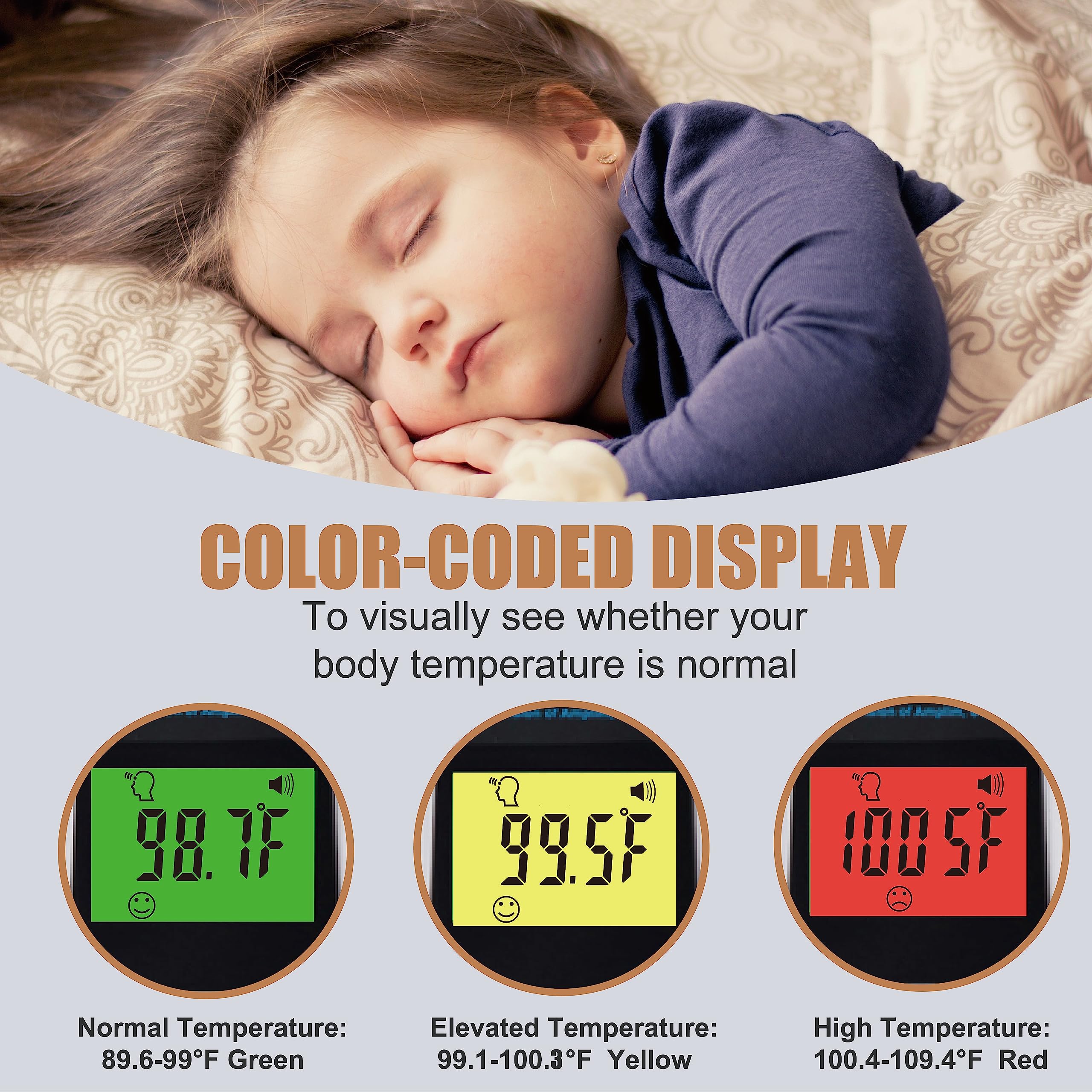 Amplim No Touch Professional Forehead and Ear Thermometer | Non-Contact Digital Baby Thermometer for Kids Adults Infants Toddlers | Touchless Temporal Thermometer FSA HSA