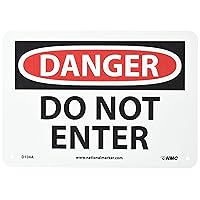 NMC D104A DANGER - DO NOT ENTER Signage - 10in. x 7in. Aluminum Danger Sign with BlackWhite Text on WhiteRed Base