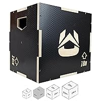 Plyo Box - Anti-Slip Wood 3-in-1 Plyometric Jump Box for Training - Squat, Step Up, Box Jumps & More - Workout Box Size in S, M, L & XL - Home Gym Exercise Equipment