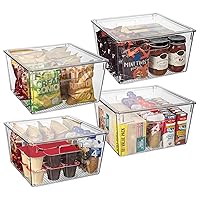 ClearSpace Plastic Storage Bins with Lids XL – Perfect Kitchen Organization or Pantry Storage – Fridge/Cabinet Organizers