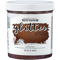 Rust-Oleum 360222 Glitter Interior Wall Paint, 28 oz, Copper, 12 Fl Oz (Pack of 1)