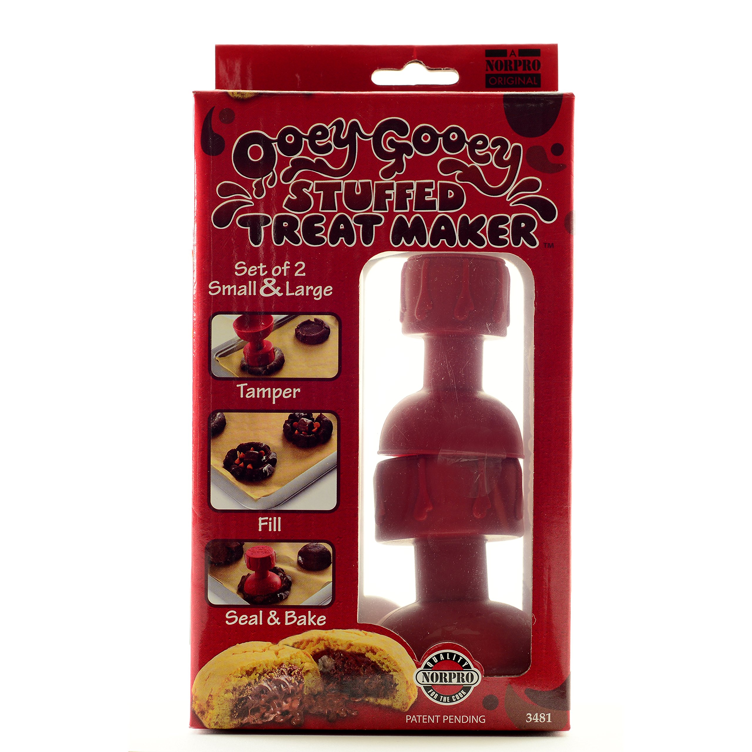 Norpro Ooey Gooey Stuffed Treat Maker-Set of 2, One, Red