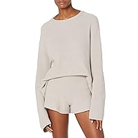 The Drop Women's Alice Crew-Neck Back-Slit Ribbed Pullover Sweater