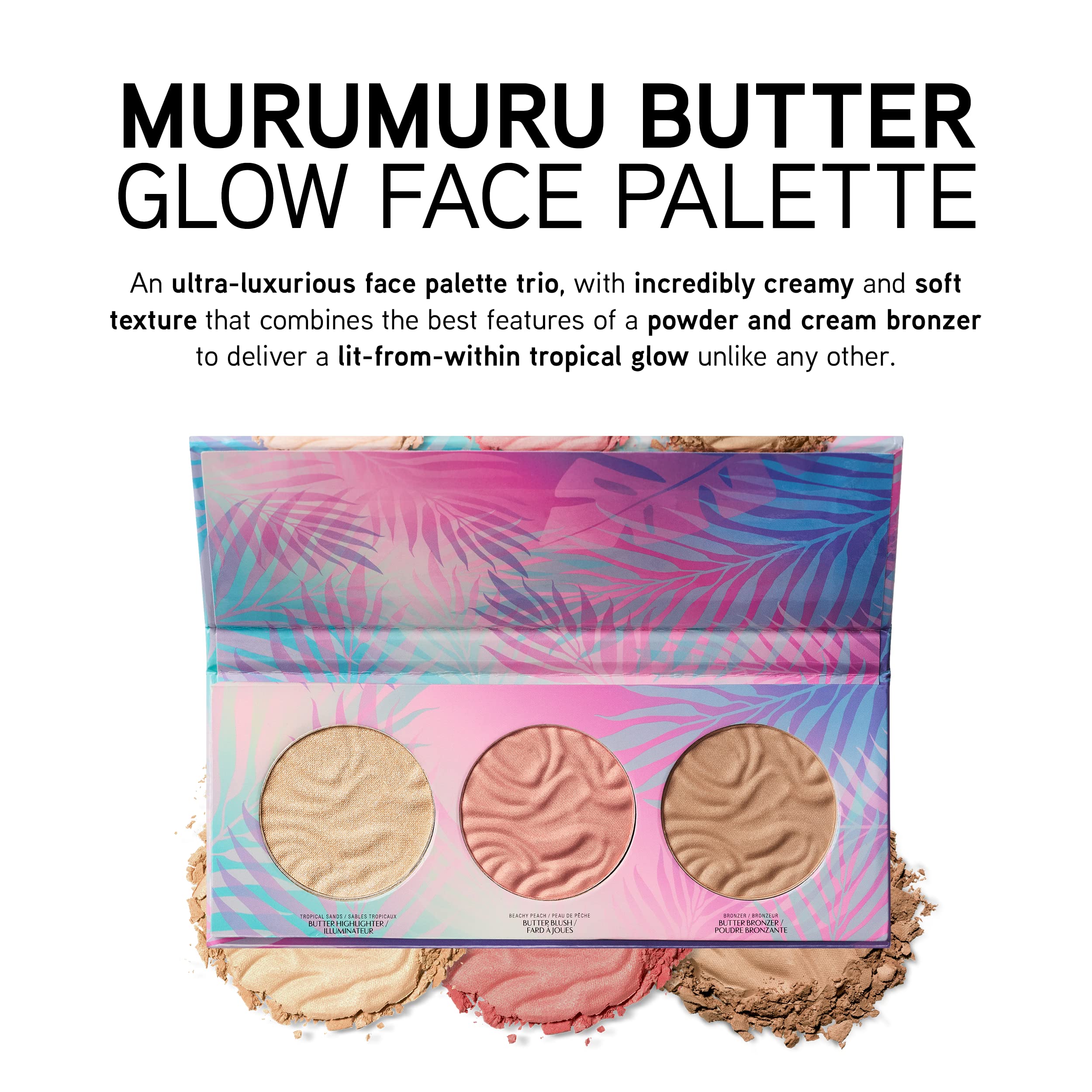 Physicians Formula Murumuru Butter Bronzer Face Powder Makeup Set, Butter Bronzer, Highlighter, Blush Collection, Glow Face Palette 3 Count (Pack of 1)