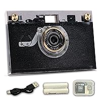 Paper Shoot Camera - 18MP Compact Digital Papershoot Camera Gift for Kid with Four Filters, 10 Sec Video & Timelapse - Includes: 32GB SD Card, 2 Batteries & Camera Case - Vintage 1925