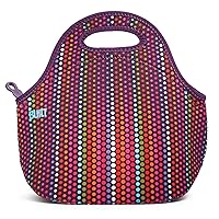 BUILT Gourmet Getaway Soft Neoprene Lunch Tote Bag-Lightweight, Insulated and Reusable, Micro Dot