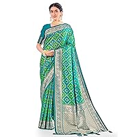 Elina fashion Sarees For Women Indian Diwali Bollywood Banarasi Art Silk Saree Woven Sari & Unstitched Blouse