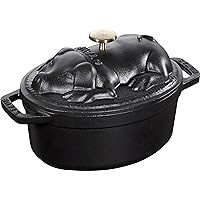 STAUB 40500-171-0 Cocotte pig casserole dish in black cast iron 17 cm,25.5 x 23.5 x 11 cm