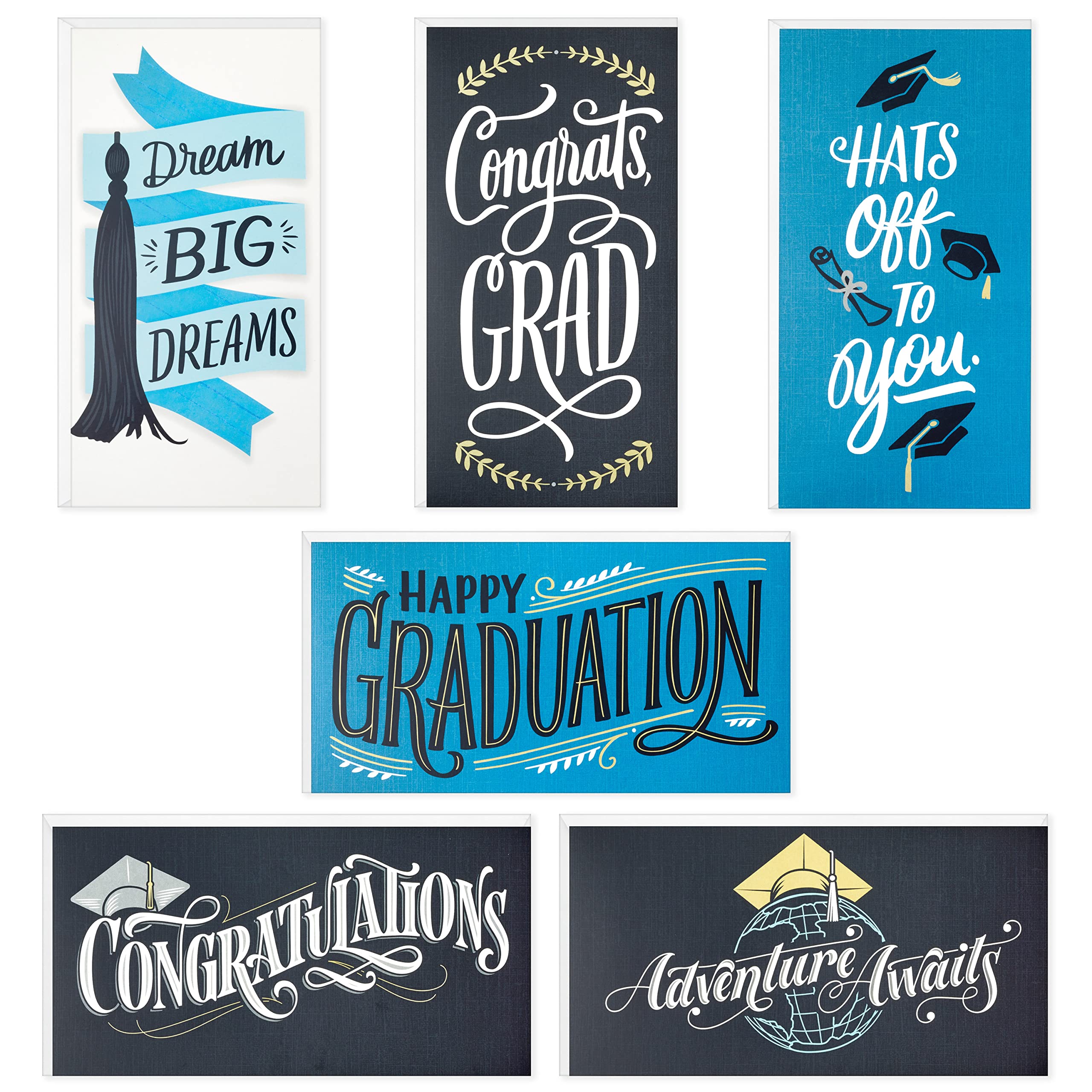 Hallmark Graduation Money Holders or Gift Card Holders Assortment with Envelopes, Hats Off (36 Cards and Envelopes)