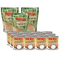 Iberia Sweetened Condensed Coconut Milk, 11.6 Oz (Pack of 12) + Iberia Organic Turbinado Sugar, 1.5 lb. (Pack of 3)