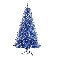 Puleo International Pre-Lit 6.5' Artificial Christmas Tree with 300 Lights, Blue