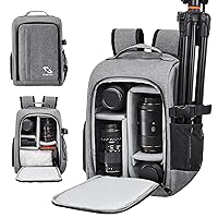Camera Bag for DSLR/SLR Cameras，Camera Backpack Waterproof for Photographers Grey S