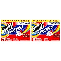 Color Catcher Sheets for Laundry, Allow mixed washes, Prevent color runs, and Maintain original color of clothing, 72 Count - Pack of 2 (144 Total Sheets)