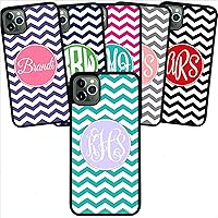 iPhone 11 Pro Max, Phone Case Compatible with iPhone 11 Pro Max [6.5 inch] Chevrons You Design Monogram Monogrammed Personalized IP11PM Black