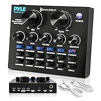 Bluetooth Mini Audio Mixer - Live Streaming For PC Computer Broadcasting | Voice Changer V8 Sound Card with 12 Sound Effects,3 Inputs, Mic Input (PKSCRD208)