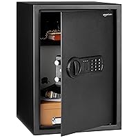 Amazon Basics Steel Home Security Electronic Safe with Programmable Keypad Lock, Secure Documents, Jewelry, Valuables, 1.8 Cubic Feet, Black, 13.8