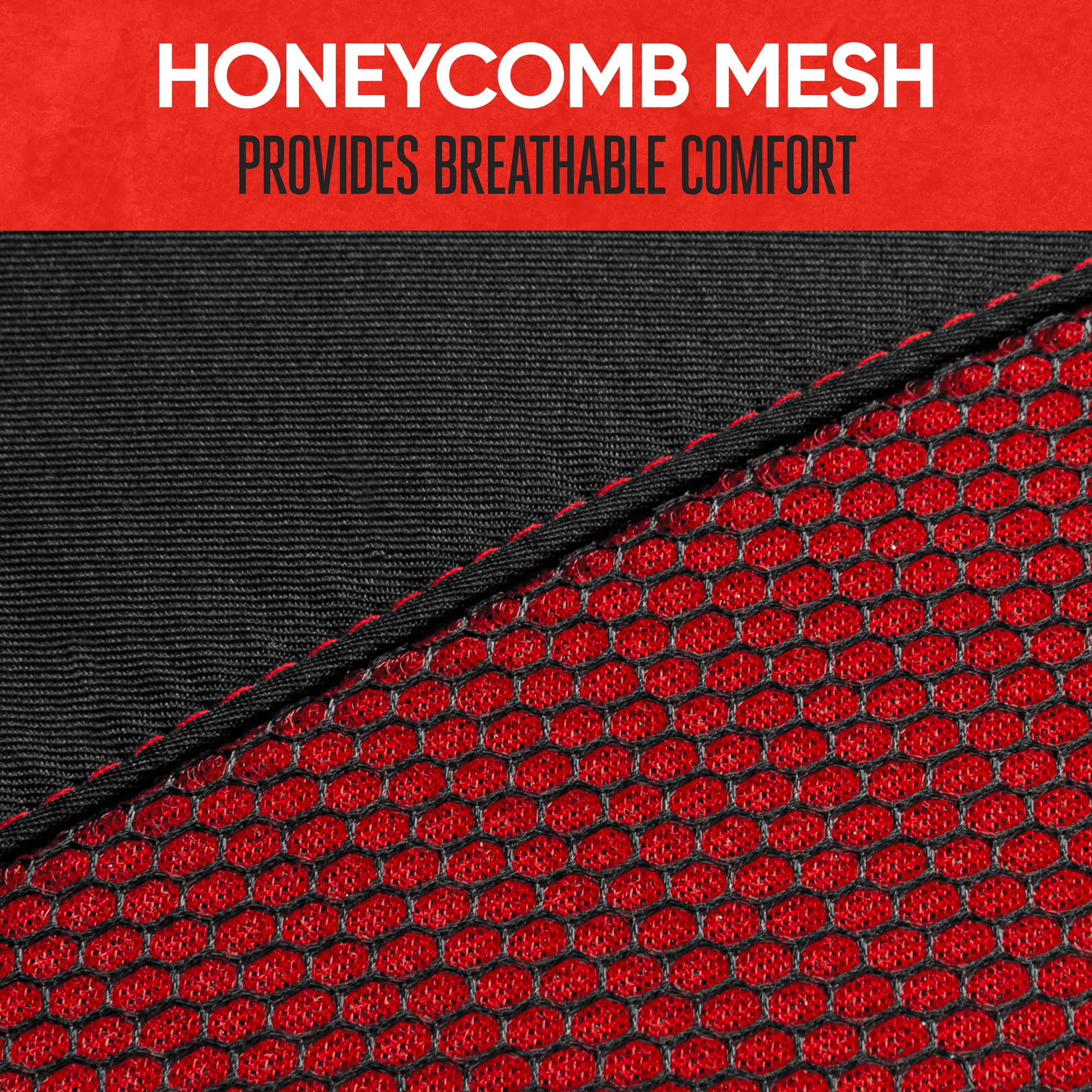 Motor Trend Red Mesh Car Seat Covers for Front Seats – Premium High Back Automotive Seat Covers, Made for Vehicles with Integrated Fixed Headrests, Interior Covers for Car Truck Van and SUV