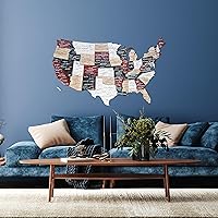 3D Wood USA Map Wall Art Large Wall Décor - United States Travel Map - Any Occasion Gift Idea - Wall Art For Home & Kitchen or Office (Large, Urban)