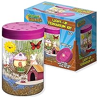 Nature Bound Light-Up Terrarium Kit with LED Light for Kids - Includes Puppy Animal Theme - STEM Science Kit for Boys & Girls - Plant Gardening Gifts for Children