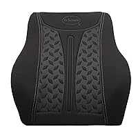 Dr. Scholl's Max Support Charcoal-Infused Lumbar Seat Cushion, Car, Truck, SUV, Extra-Firm Comfort, Airflo Technology, Ergonomic Design, Posture Support, Stability, Odor Protection - (Black)