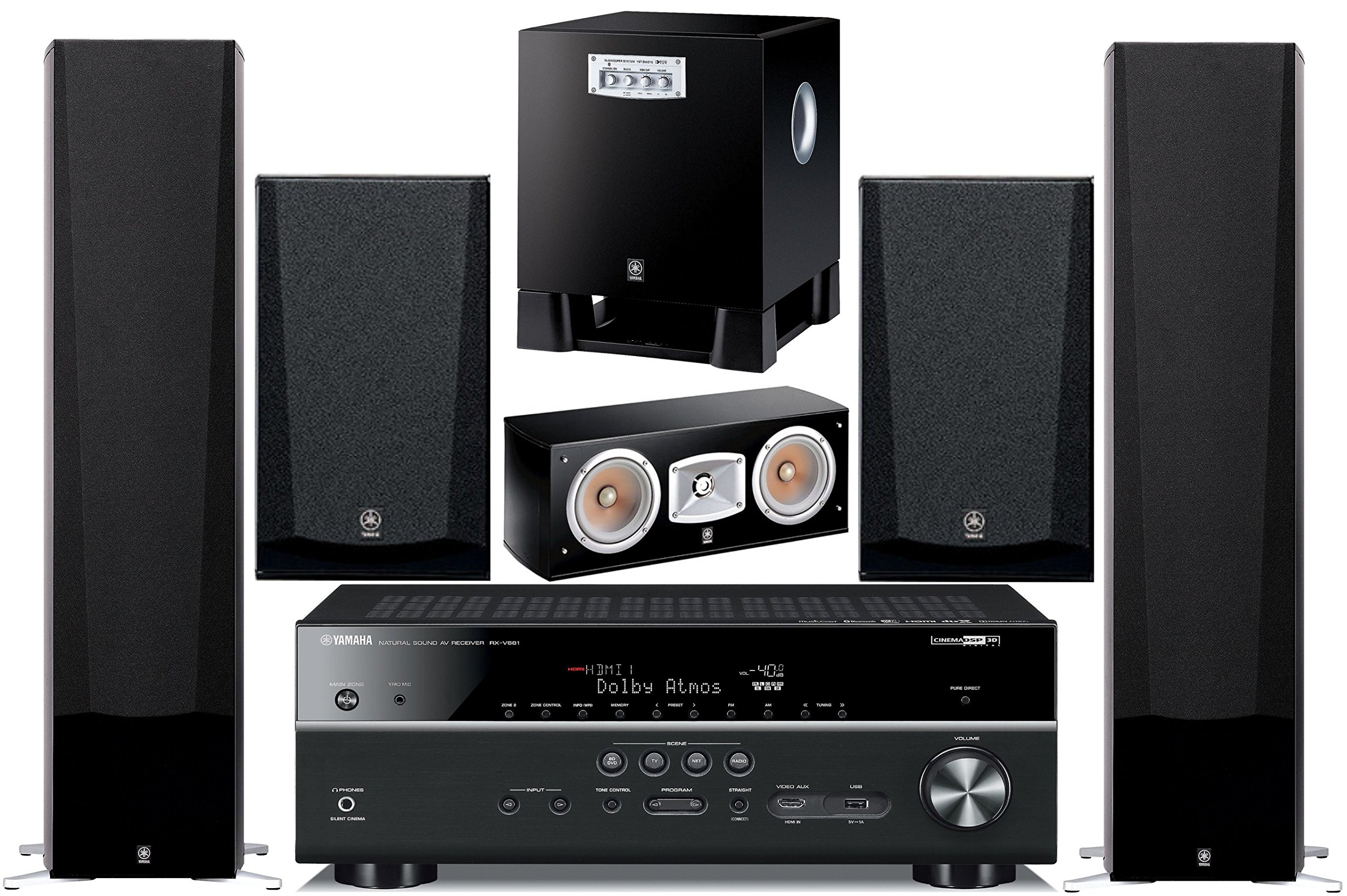 Yamaha 7.2-Channel Wireless Bluetooth 4K 3D A/V Surround Sound Home Theater System
