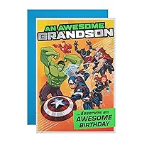 Hallmark Birthday Card for Grandson - Marvel Superheroes Design with Activity