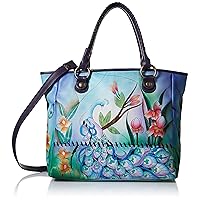 Anna by Anuschka Women's Genuine Leather Large Classic Tote Bag | Hand Painted Original Artwork