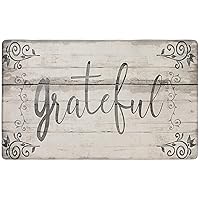 SoHome Cozy Living Anti-Fatigue Kitchen Mat For Floor, Grateful Farmhouse Rustic Wood Themed Cushioned Kitchen Runner Rug Mat, Stain Resistant, Easy Wipe Clean, 1/2 Inch Thick, 18