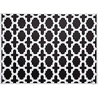 CH110 Nantucket Pattern Reversible Paper Placemat, Black, 12