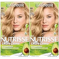 Hair Color Nutrisse Nourishing Creme, 93 Light Golden Blonde (Honey Butter) Permanent Hair Dye, 2 Count (Packaging May Vary)