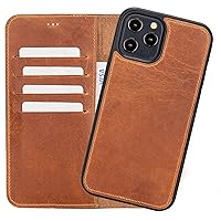 Galaxy s23 Ultra Detachable Wallet Case, New 2023, Card Holder Genuine Leather, Wireless Charge, RFID Protected, Kick Stand, Shock Absorbtion (Almond Brown)