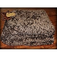Brown Cuddle Throw Blanket/Brown Curly Faux Lambskin/Cuddle Fur Minky / 5ft X 6 Ft/Softest Minky Lining/New