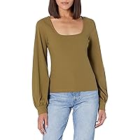 The Drop Women's @lucyswhims Square-Neck Balloon-Sleeve Top