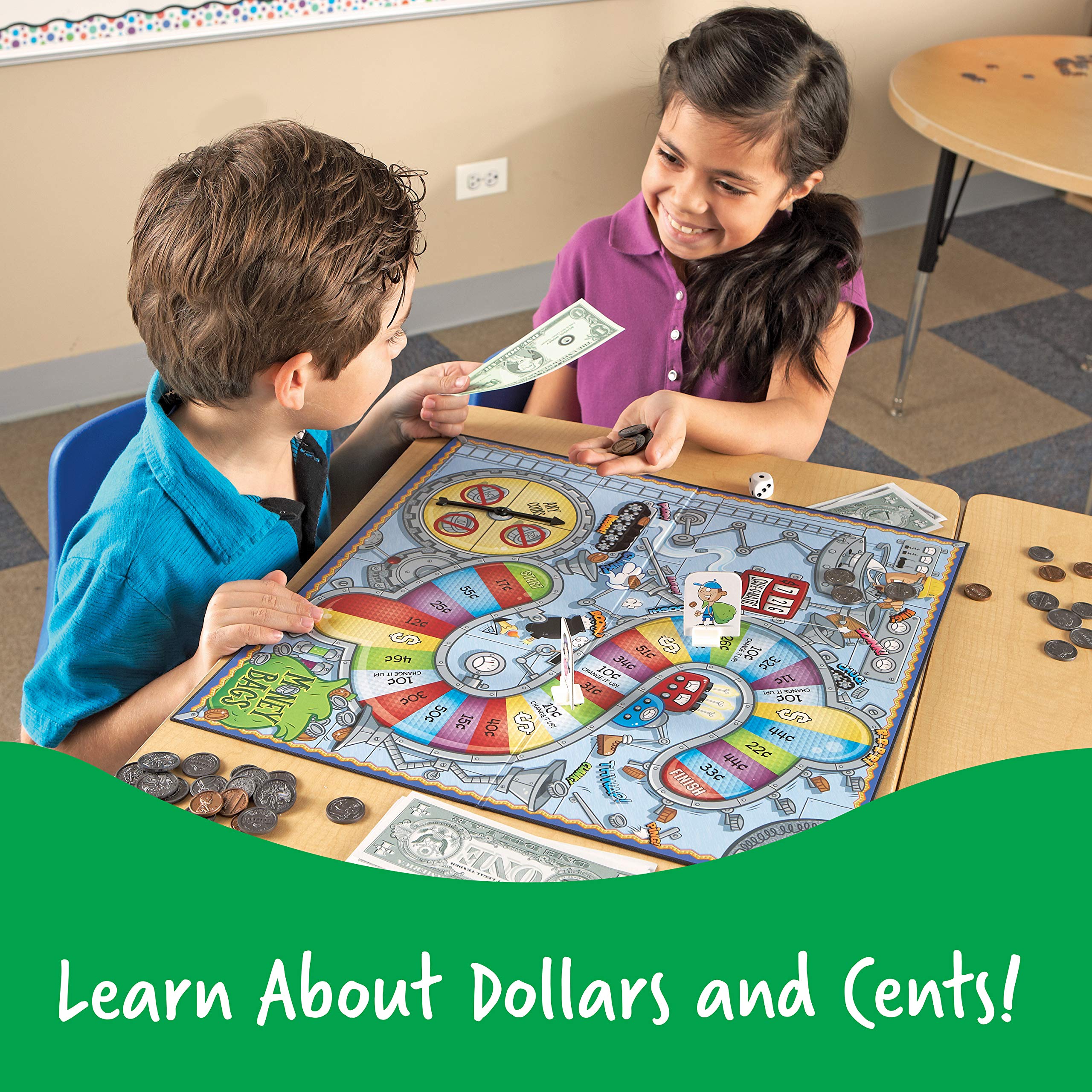 Learning Resources Money Bags Coin Value Game - Ages 7+ Fun Learning Games for Kids, Develops Math Skills and Money Recognition, Educational Games for Kids, Play Money for Kids